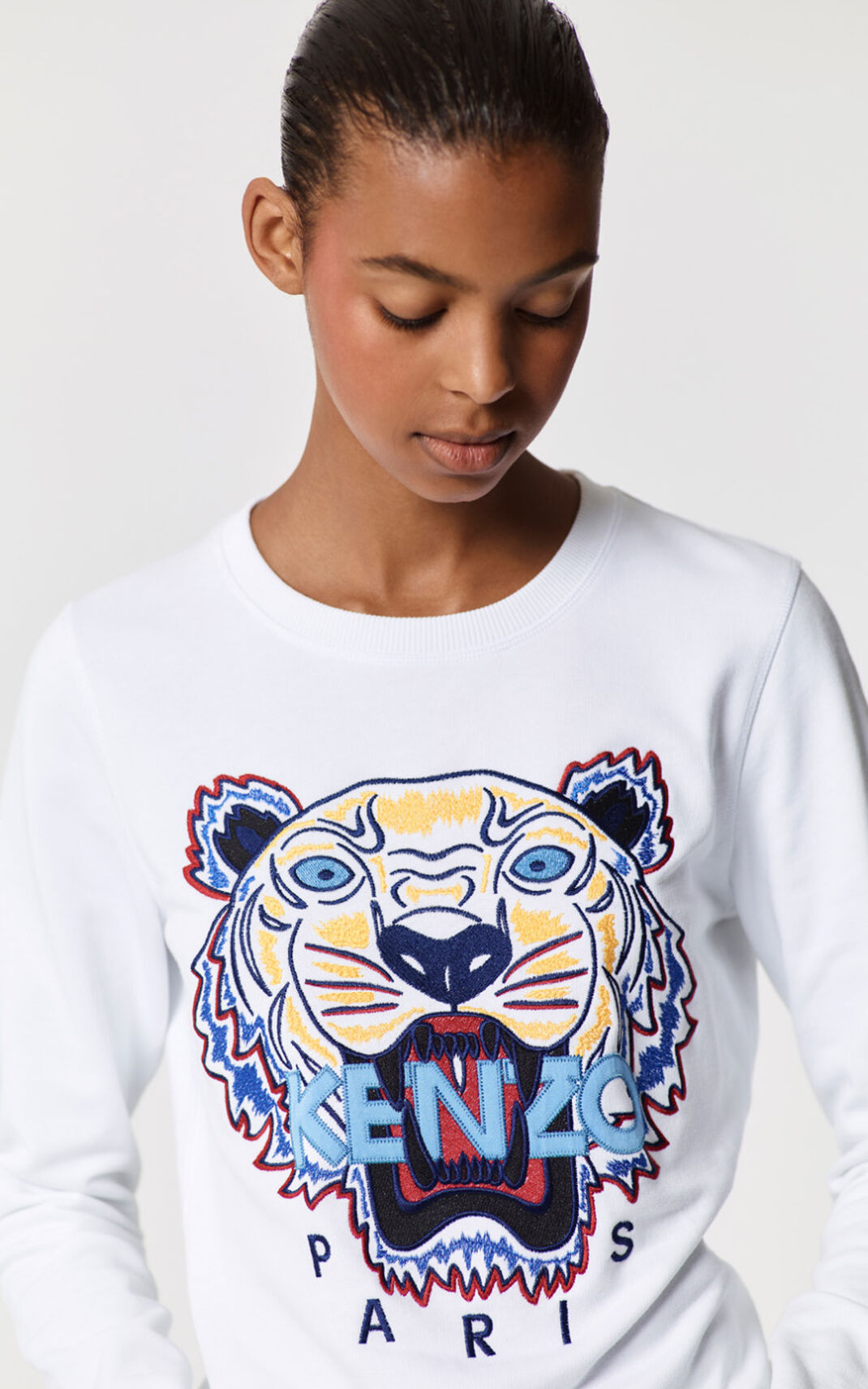 Sweat Kenzo Tiger Femme Blanche | SHPW-12086